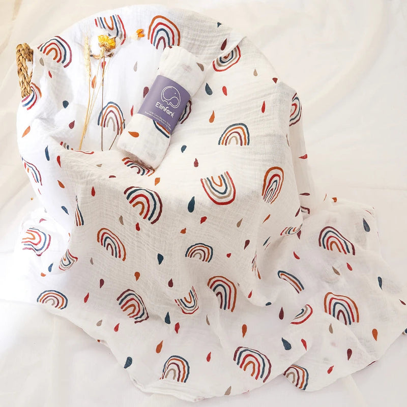 Premium Muslin Swaddle 100% Cotton Premium Muslin Swaddle 100% Cotton HuggingBub Rainbow 