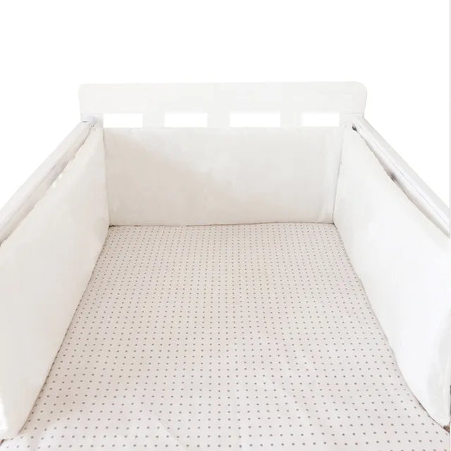 Nordic Stars Baby Bed Thicken Bumpers Zipper Design One-piece Crib Around Cushion Cot Protector Pillows 200*30 CM HuggingBub BS 