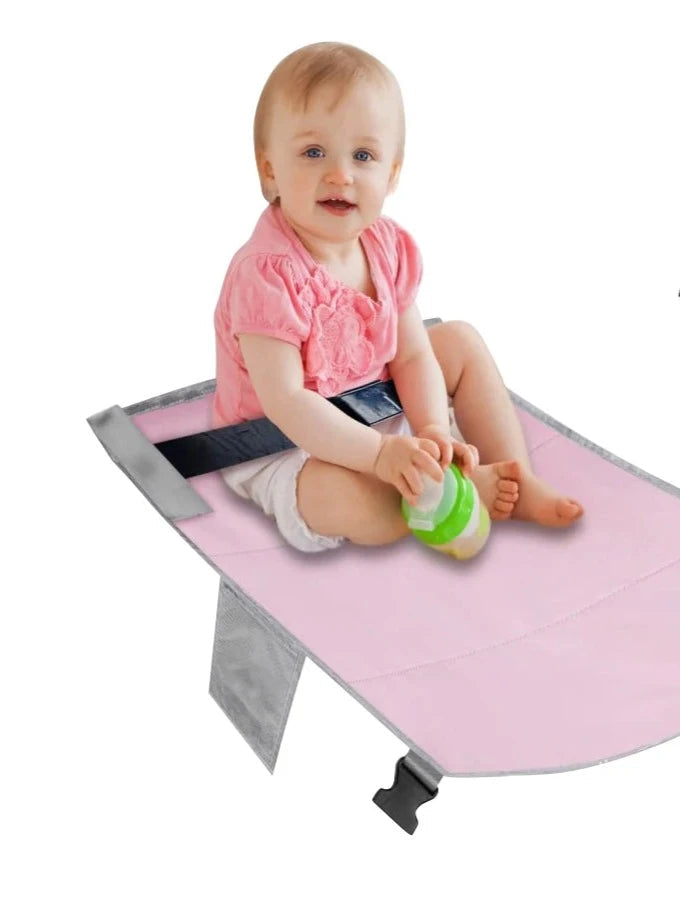 Kids Airplane Seat Extender - Portable Airplane Travel Bed Kids Airplane Seat Extender - Portable Travel Seat Cushion HuggingBub Pink 