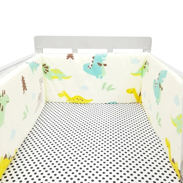 Nordic Stars Baby Bed Thicken Bumpers Zipper Design One-piece Crib Around Cushion Cot Protector Pillows 200*30 CM HuggingBub KL 