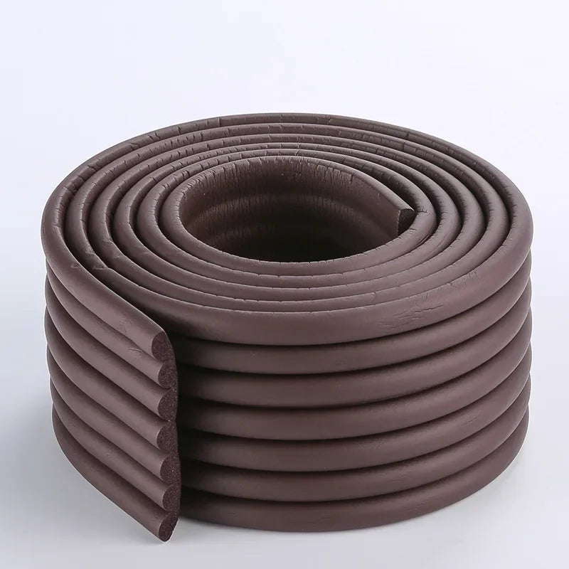 2M Baby Safety Protection Strip Table Desk Edge Guard Strip Corner Protector Furniture Corners Children Safety Foam Protection HuggingBub Brown 