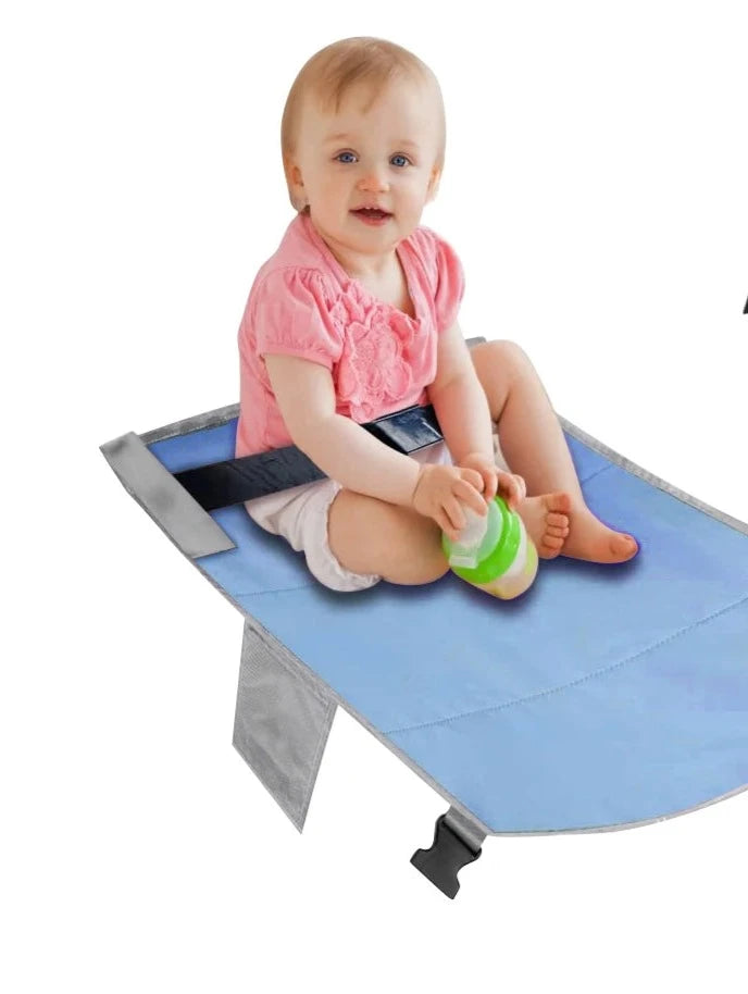 Kids Airplane Seat Extender - Portable Airplane Travel Bed Kids Airplane Seat Extender - Portable Travel Seat Cushion HuggingBub Blue 