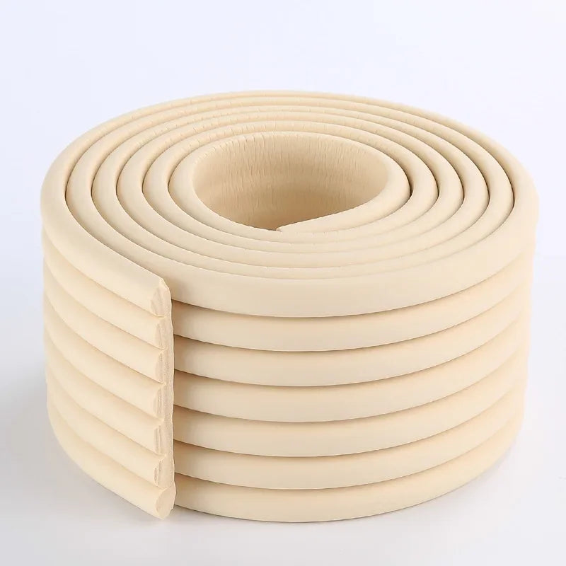 2M Baby Safety Protection Strip Table Desk Edge Guard Strip Corner Protector Furniture Corners Children Safety Foam Protection HuggingBub Beige 